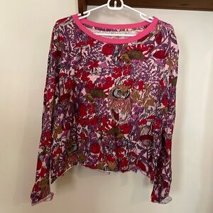 Maeve by Anthropologie Pink Floral T Shirt in XL
